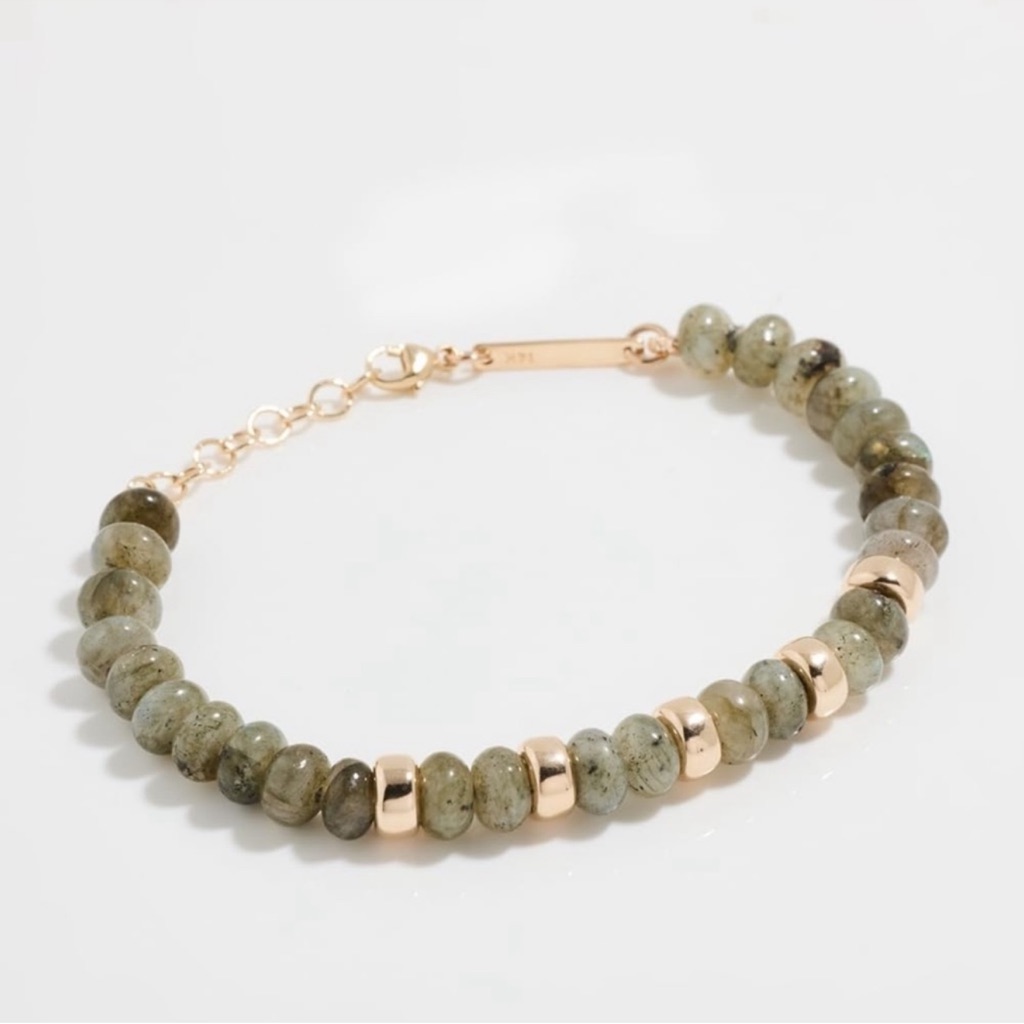 Zoe Chicco 14k Gold And Labradorite Bracelet